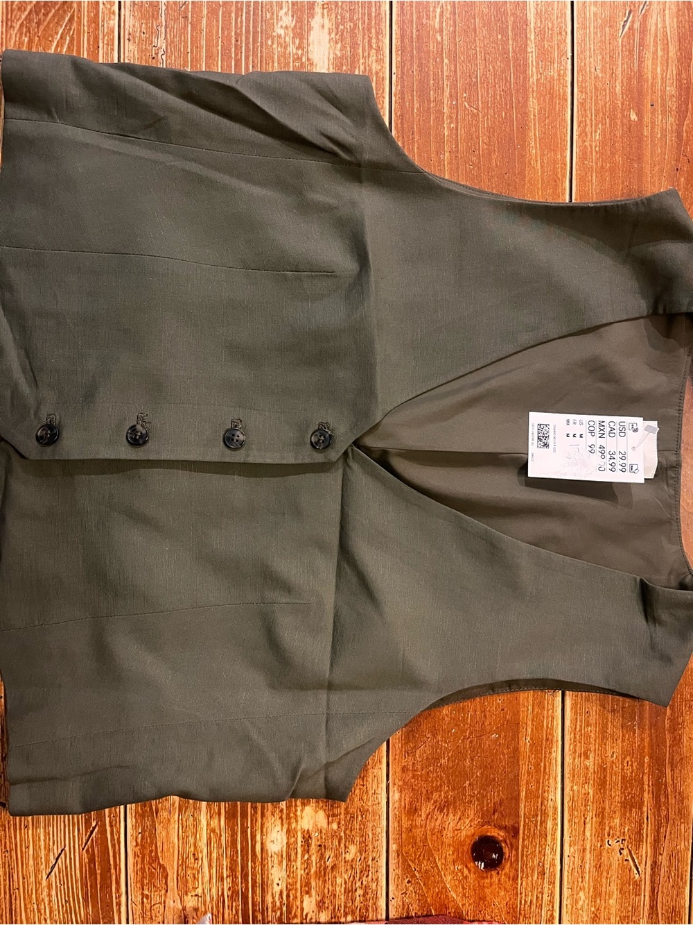 H&M Olive Green Women's Tailored Vest